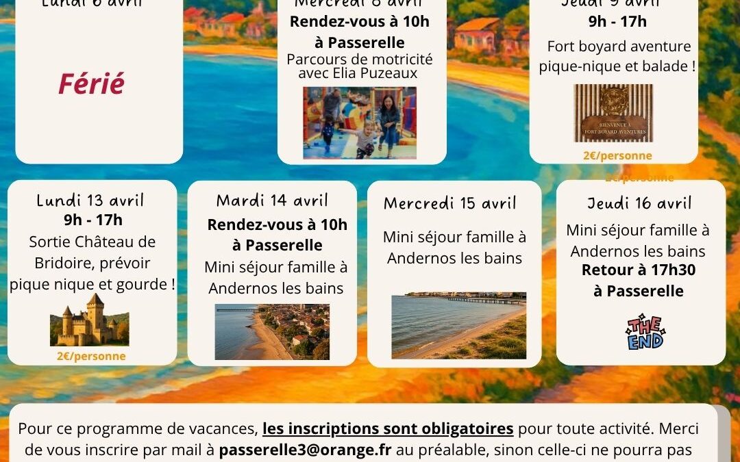 Programme famille : vacances de Pâques