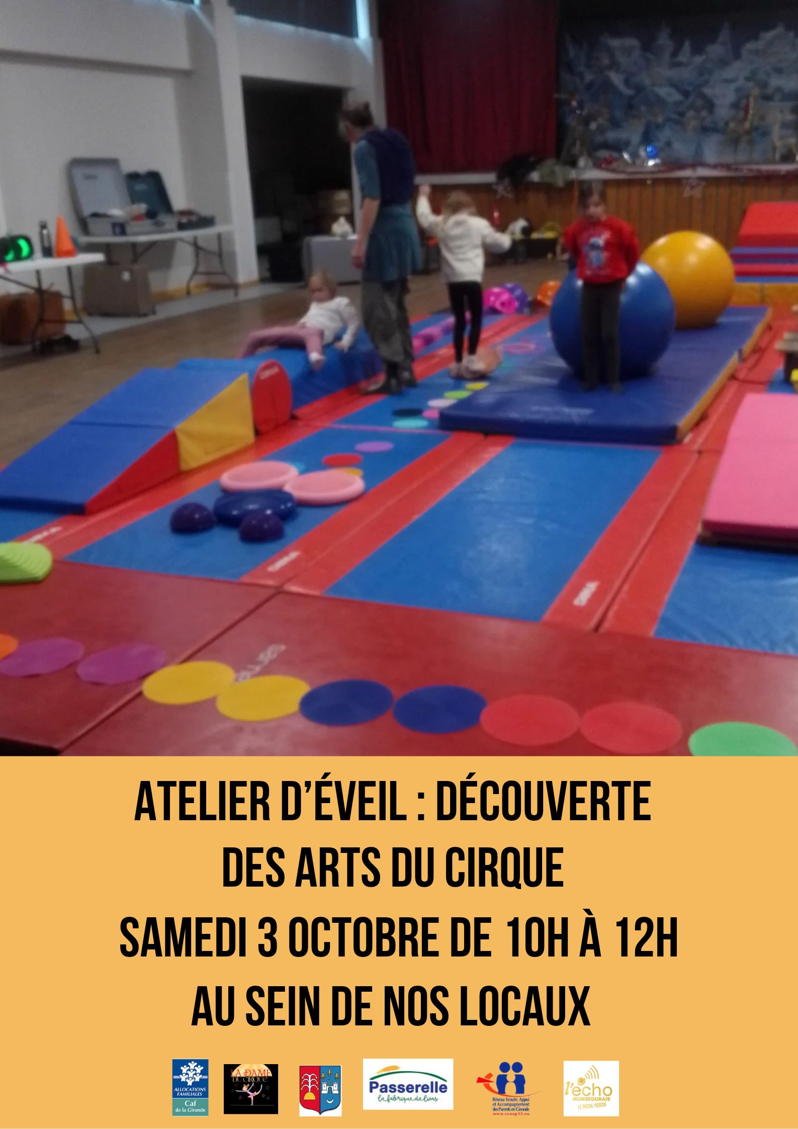 Atelier d'éveil découverte arts du cirque